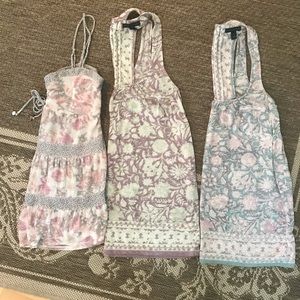 4/$20 Set of three boho floral tanks